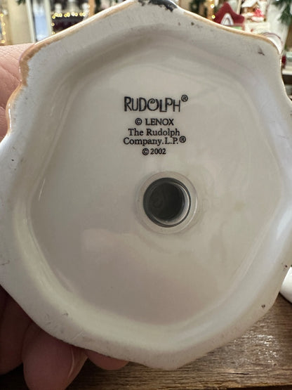 Lenox Rudolph Christmas salt shaker bottom, off-white porcelain with brand mark