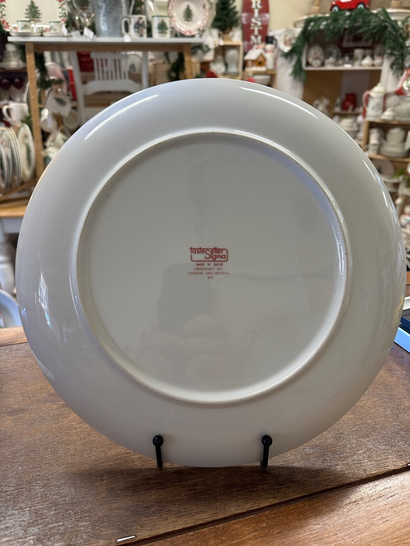 White ceramic platter back with Taste Setter Sigma logo at center