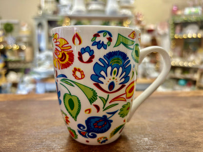 Multicolor Ambition Flower Polish Flower Mug, 4 1/4" tall
