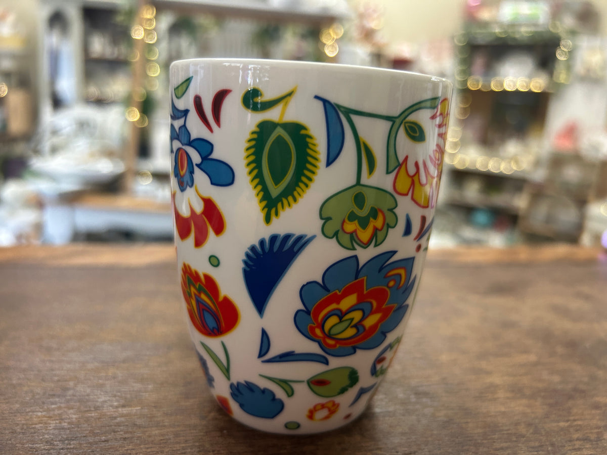 Multicolor Ambition Flower Polish Flower Mug, 4 1/4" tall
