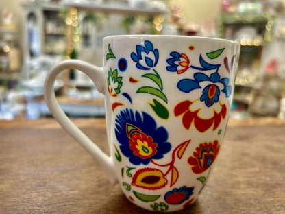 Multicolor Ambition Flower Polish Flower Mug, 4 1/4" tall
