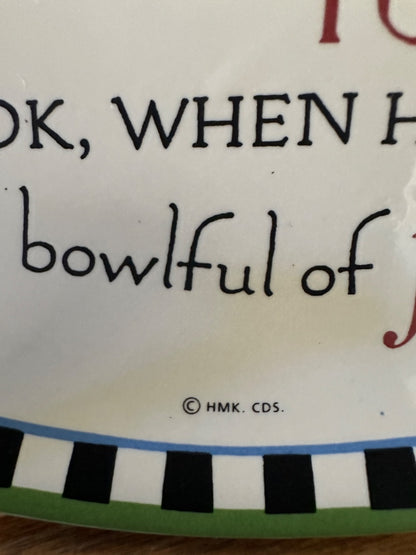 HMK Santa plate close-up of verse text and © HMK CDS