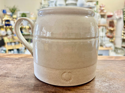 Cream Farmhouse Pottery NEW Crock Vase Jug, 4 1/2"