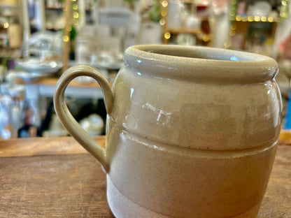 Cream Farmhouse Pottery NEW Crock Vase Jug, 4 1/2"