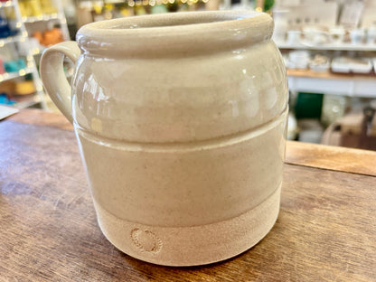 Cream Farmhouse Pottery NEW Crock Vase Jug, 4 1/2"