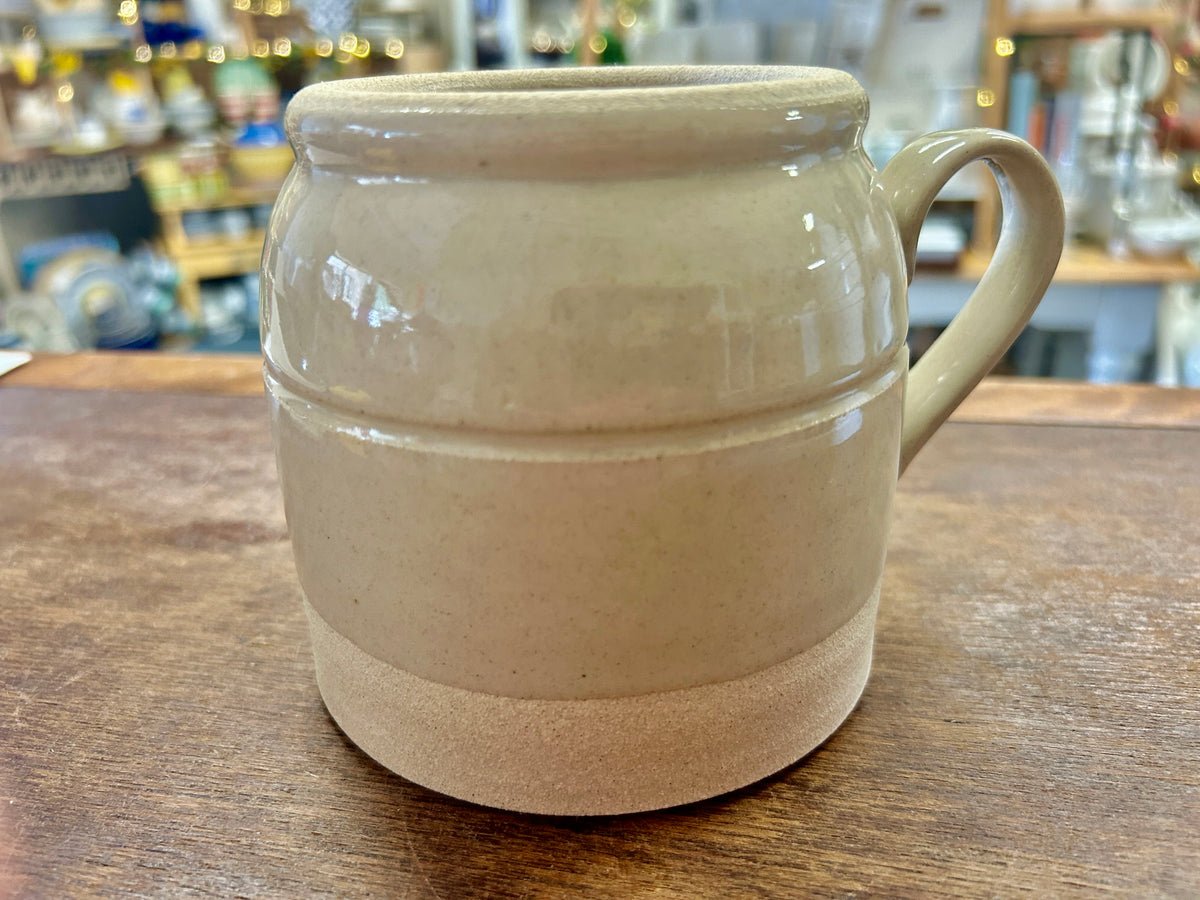 Cream Farmhouse Pottery NEW Crock Vase Jug, 4 1/2"