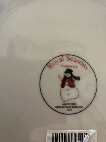 Royal Seasons snowman stoneware bowl bottom stamp with Made in China text