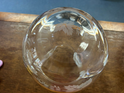 Clear Pasabahce Vintage Etched Pitcher Turkey, 8"