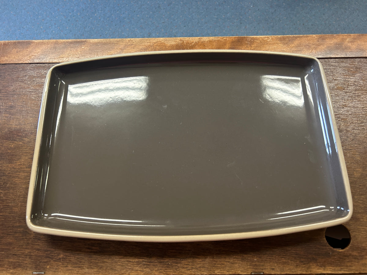 Brown Pampered Chef Rectangle Stoneware Platter, 13"