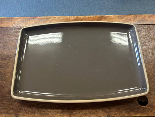 Brown Pampered Chef Rectangle Stoneware Platter, 13"