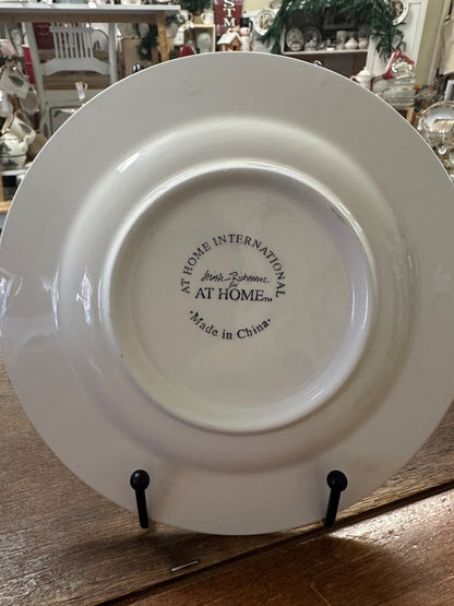 White At Home International plate bottom with center text and 'Made in China'