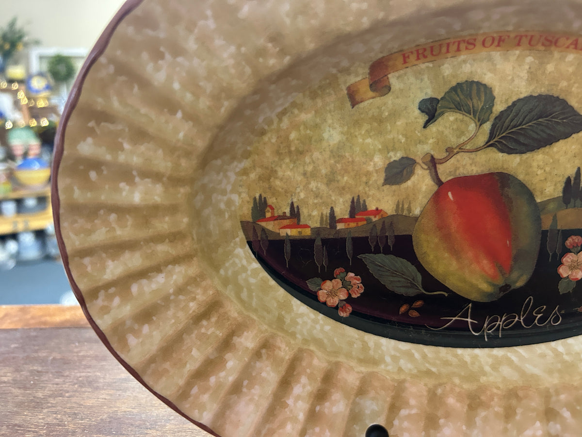Multicolor Ceramica Due Torri Apple Oval Bowl Italy, 11 3/4"