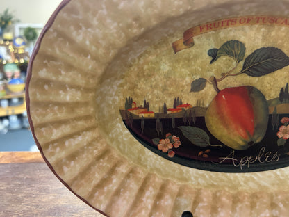 Multicolor Ceramica Due Torri Apple Oval Bowl Italy, 11 3/4"