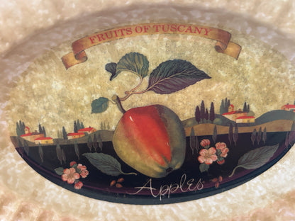 Multicolor Ceramica Due Torri Apple Oval Bowl Italy, 11 3/4"