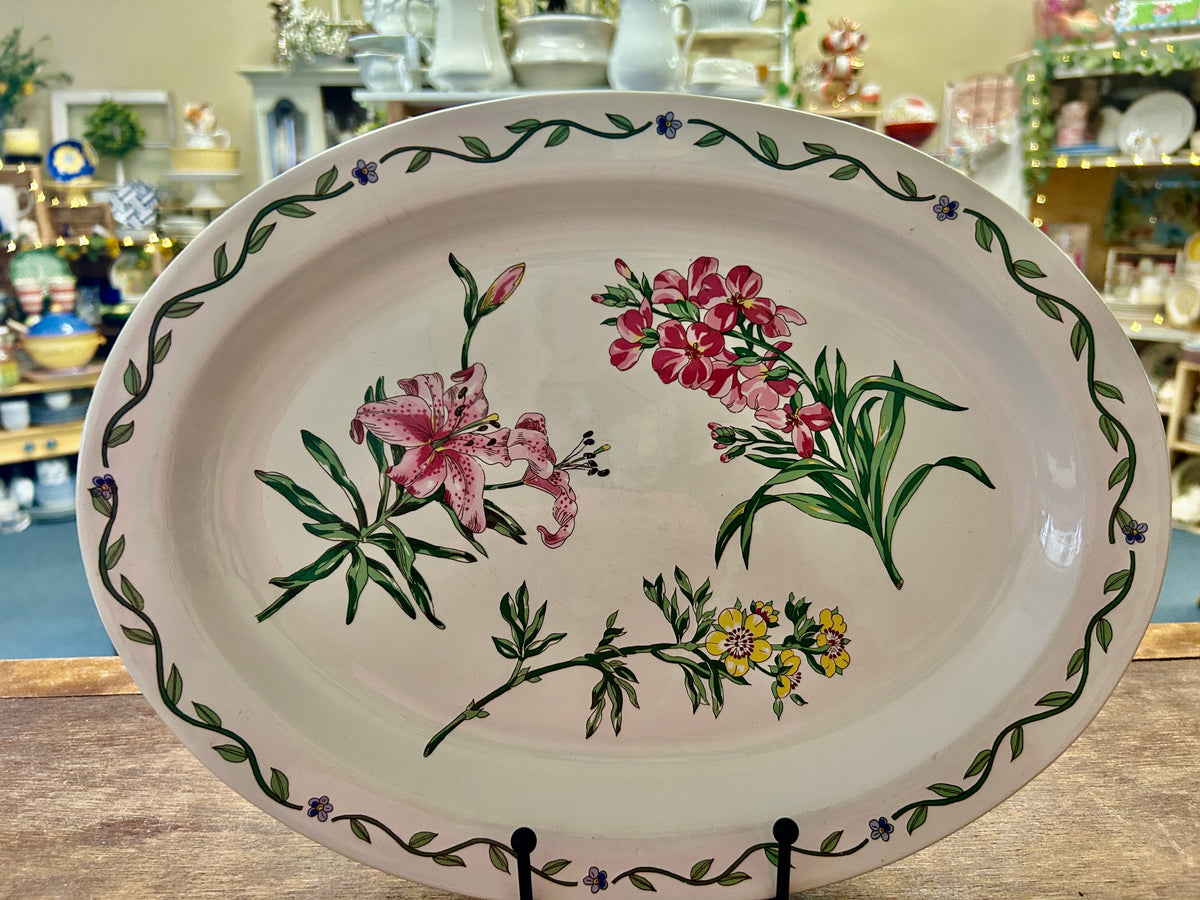 Multicolor International Tableworks Terrace Blossoms Platter, 14"