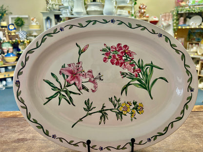Multicolor International Tableworks Terrace Blossoms Platter, 14"