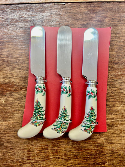 Red Green White Spode NEW Christmas Tree Spreader, 4 1/2"