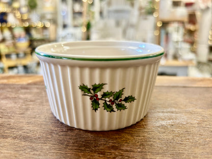 Red Green White Spode Christmas Tree Ramekin Bowl, 4"
