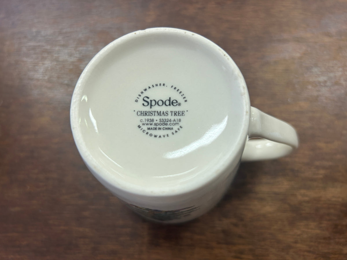 Red Green White Spode Christmas Tree Peppermint Mug, 4 1/2"