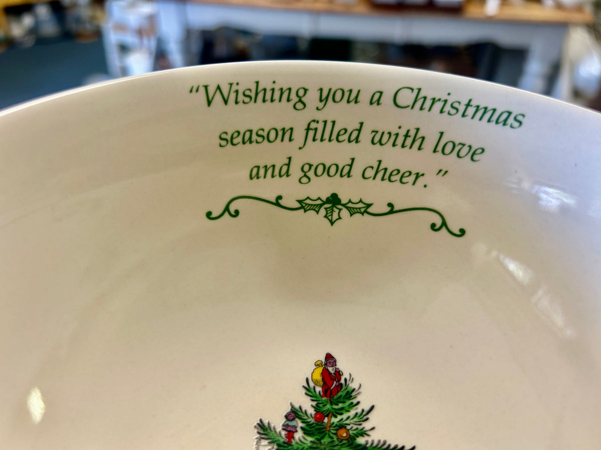 Red Green White Spode Christmas Tree 2009 Bowl England, 6 1/4"