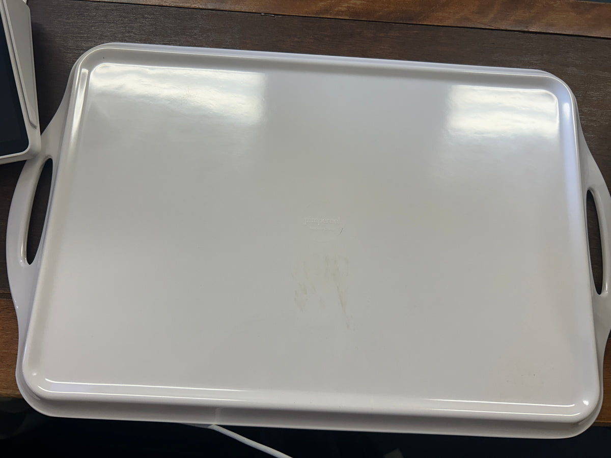Red Green White Spode Christmas Tree Melamine Tray, 19"