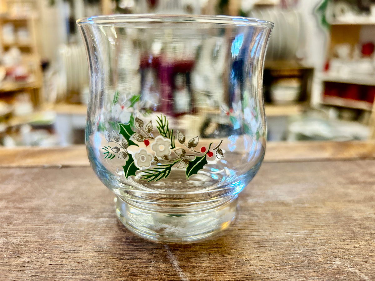 Red Green White Pfaltzgraff Christmas Heirloom Glass, 3 1/2"