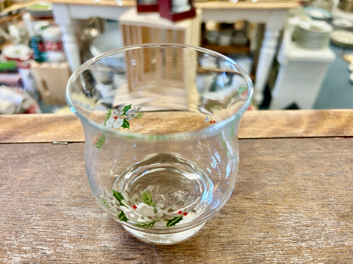 Red Green White Pfaltzgraff Christmas Heirloom Glass, 3 1/2"