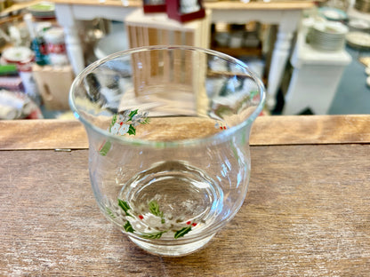 Red Green White Pfaltzgraff Christmas Heirloom Glass, 3 1/2"