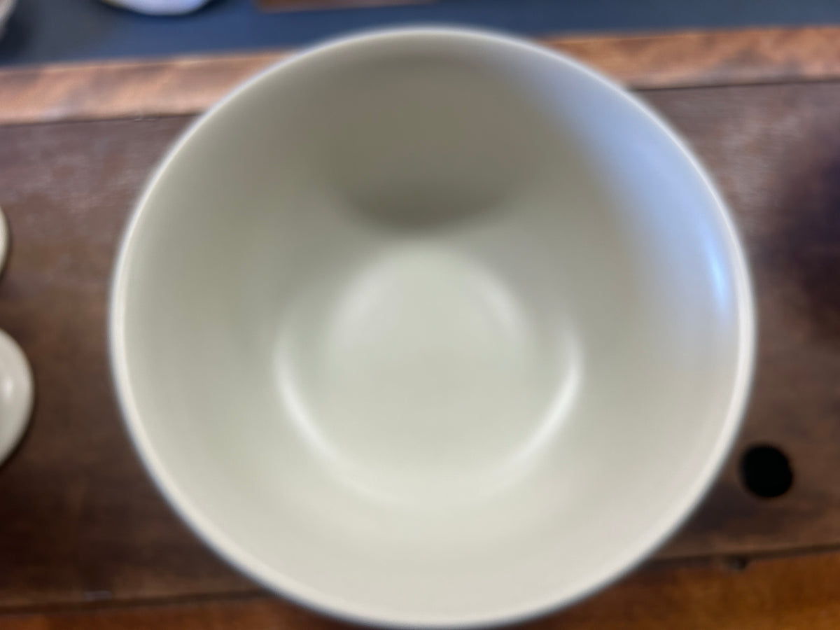 Cream bowl interior with shallow circular base