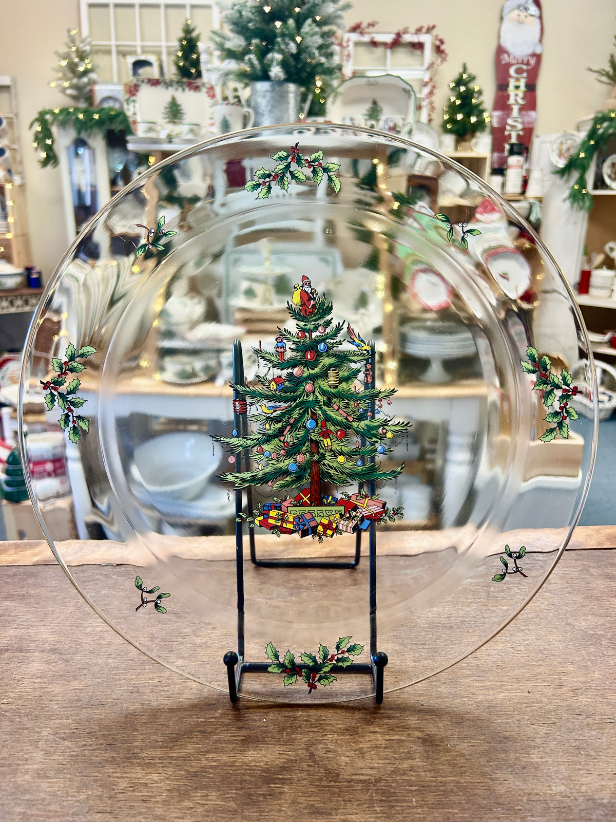 Spode Christmas Tree Clear Platter, 13"