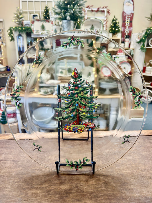 Spode Christmas Tree Clear Platter, 13"