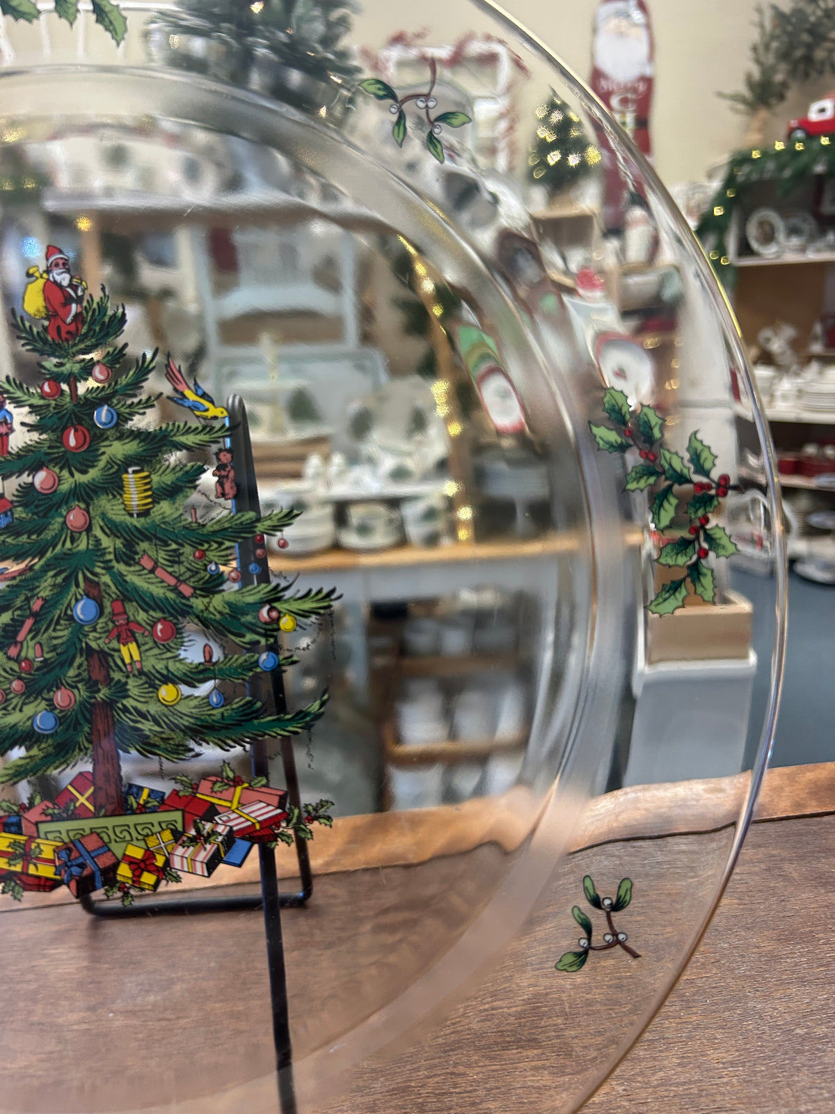 Spode Christmas Tree Clear Platter, 13"