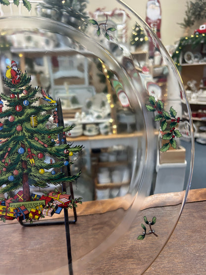 Spode Christmas Tree Clear Platter, 13"