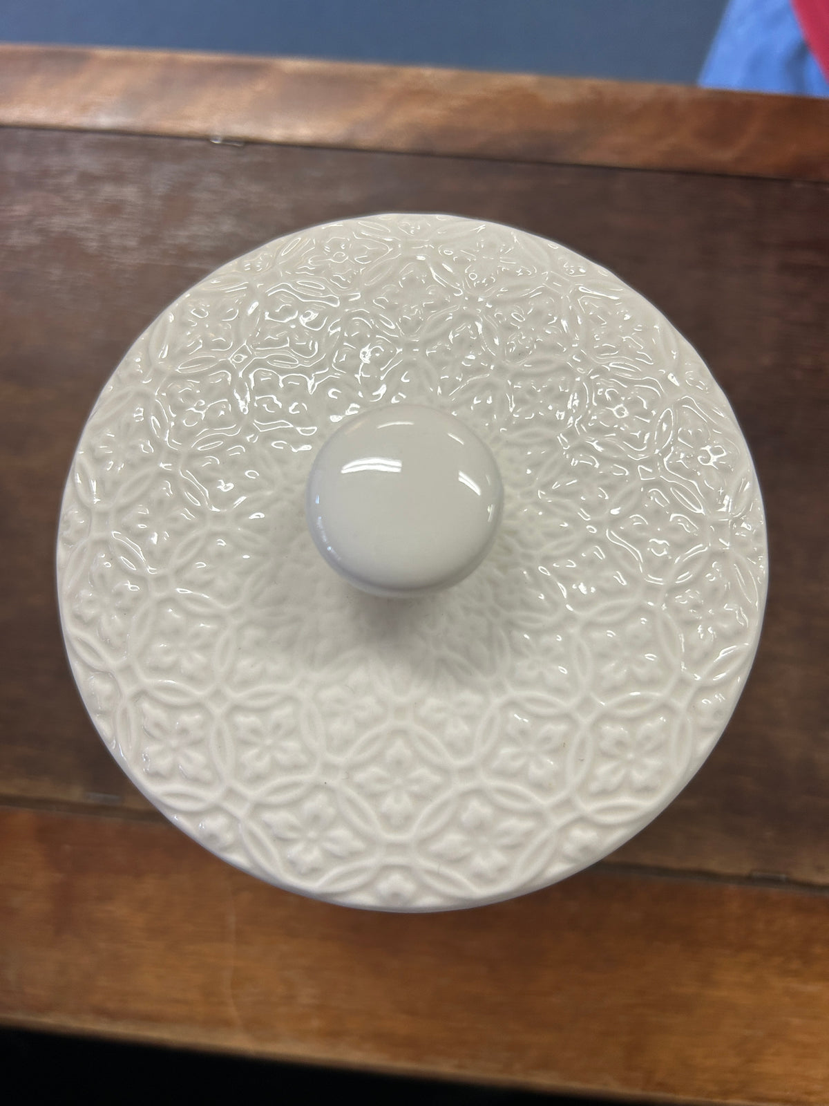 10 Strawberry Street Hampton White Canister, 7 1/2"