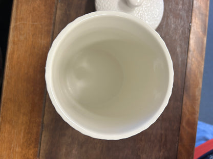10 Strawberry Street Hampton White Canister, 7 1/2"