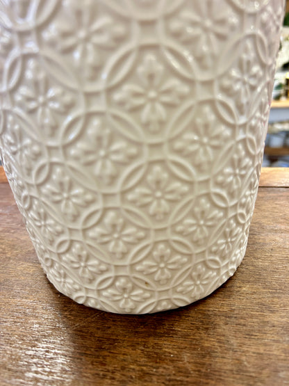 10 Strawberry Street Hampton White Canister, 9"