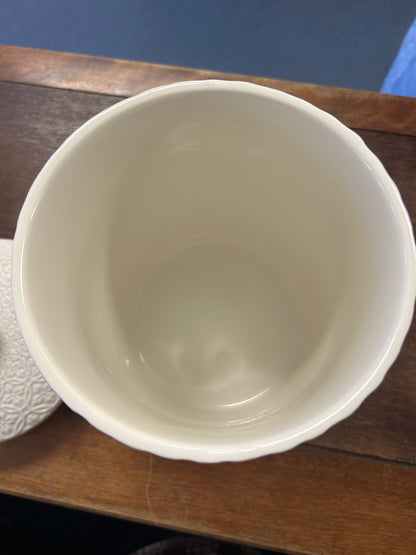 10 Strawberry Street Hampton White Canister, 9"