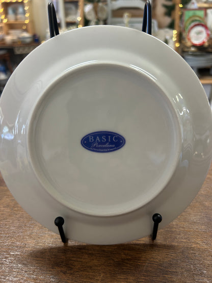 Red & White Basic Porcelana Rooster Plate, 7 1/2"