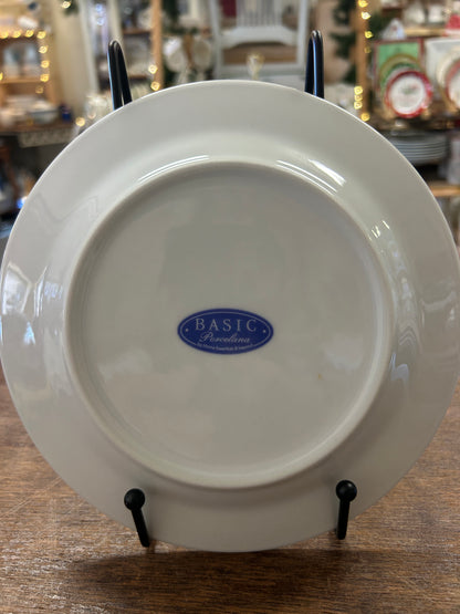 Red & White Basic Porcelana Rooster Plate, 7 1/2"