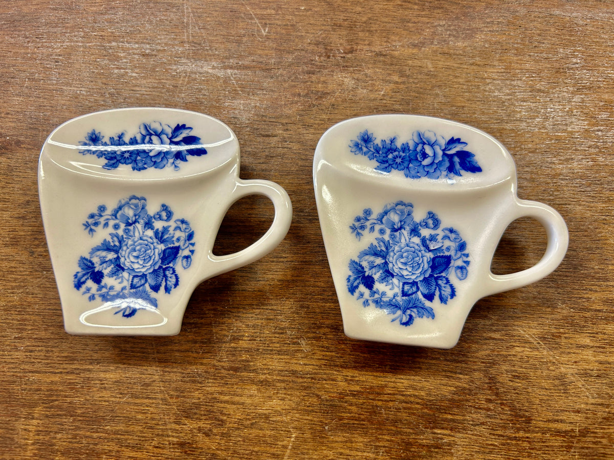 Blue & White Spode Blue Room Garden Tea Bag Holders 2, 3 1/4"