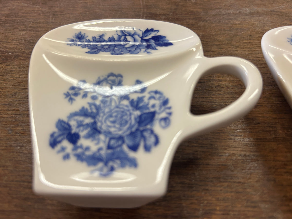 Blue & White Spode Blue Room Garden Tea Bag Holders 2, 3 1/4"