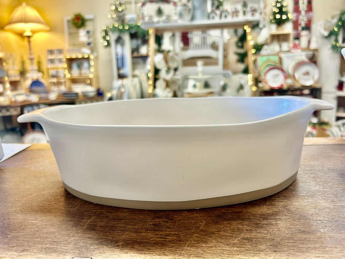 White Rae Dunn STUFFING Baker Casserole, 11"