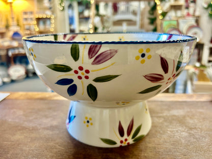 Multicolor Temptations Old World Pedestal Bowl, 8 3/4"