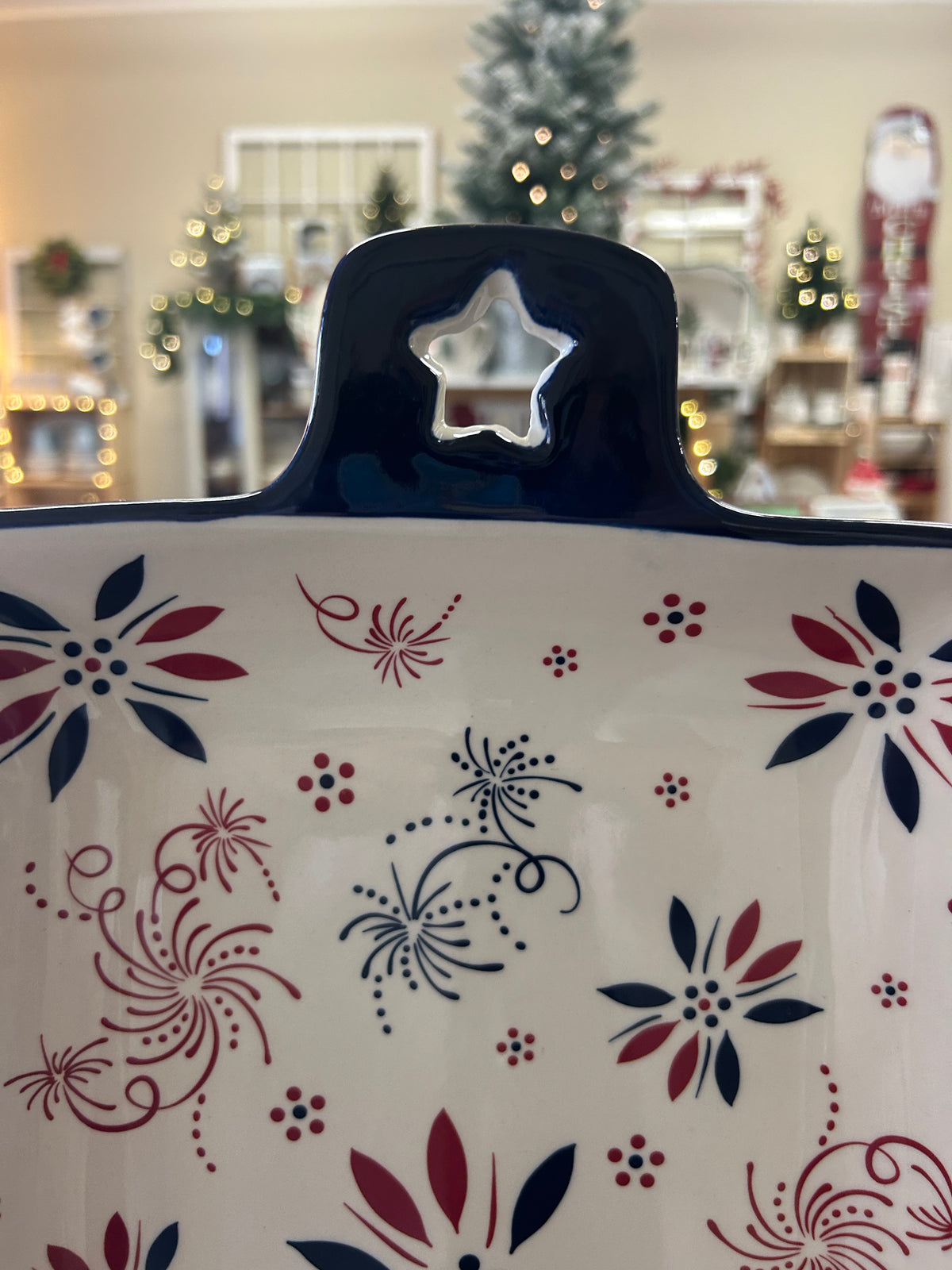 Red White Blue Temptations Patriotic Rectangle Platter, 16 1/4"