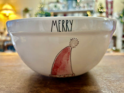 White Rae Dunn Christmas Melamine 3 Nesting, 10"