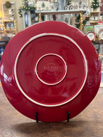 Rae Dunn CHEER Red Dinner Plate, 11"