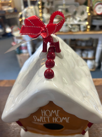 Brown Rae Dunn NEW Gingerbread Bird House, 8 1/2"