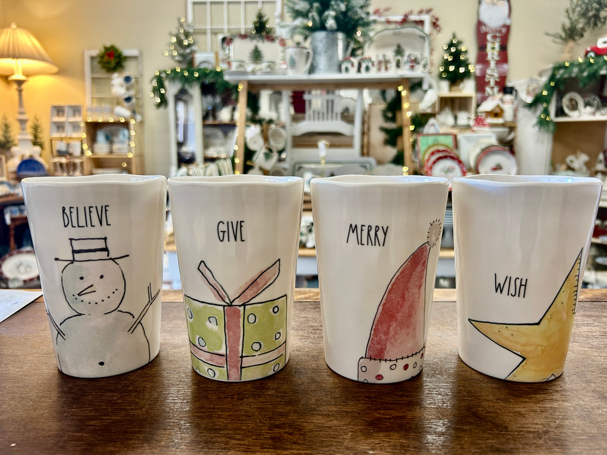 Multicolor Rae Dunn Melamine Christmas Cups 4, 5"