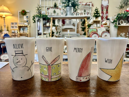 Multicolor Rae Dunn Melamine Christmas Cups 4, 5"