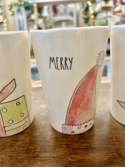 Multicolor Rae Dunn Melamine Christmas Cups 4, 5"